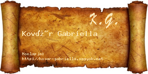 Kovár Gabriella névjegykártya