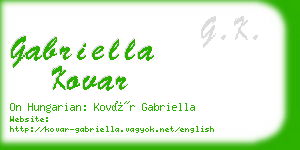 gabriella kovar business card